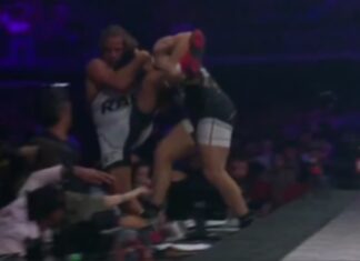 Arman Tsarukyan Sends Urijah Faber Crashing into the Front Row in Chaotic Scene – RAF 8 Highlights