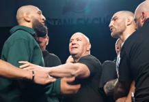 Sean Strickland Furious After “Coward” Khamzat Chimaev Kicks Him During Chaotic UFC 328 Faceoff